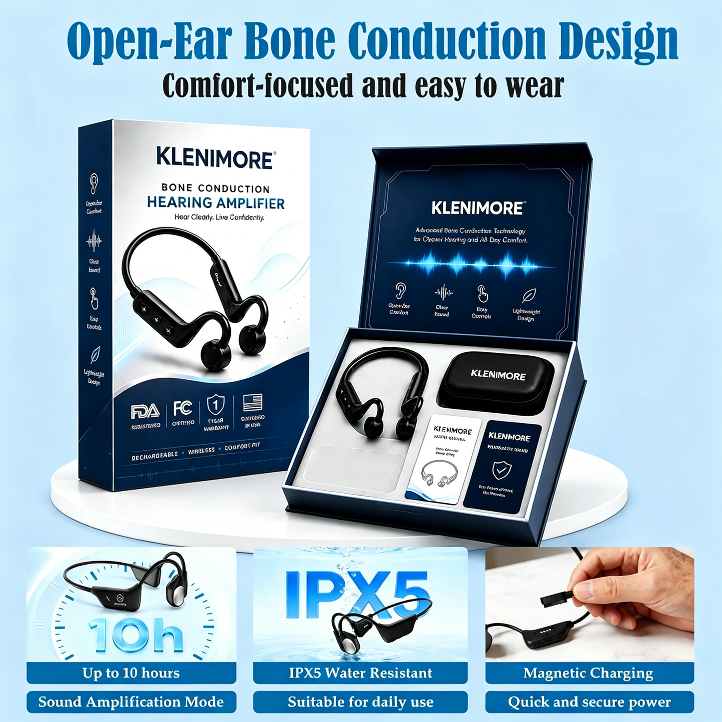 💖💥Limited-time offer! 🔥KLENIMORE™ Bone Conduction Hearing Aids — Hear the sounds you should hear! ✅Made in the USA