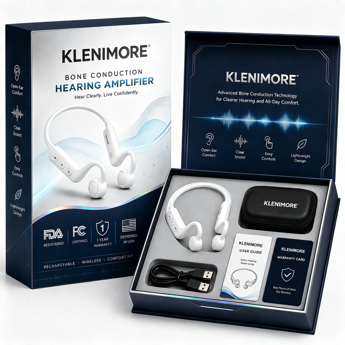 💖💥Limited-time offer! 🔥KLENIMORE™ Bone Conduction Hearing Aids — Hear the sounds you should hear! ✅Made in the USA