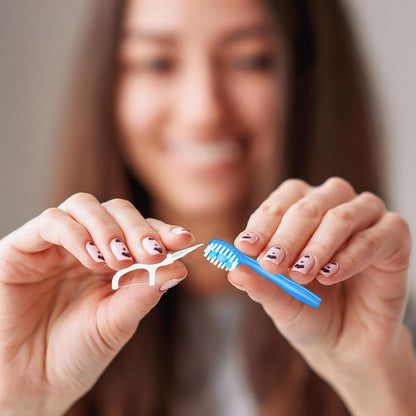 Mini Disposable Toothbrushes with Toothpaste 26 pcs 5 in 1 Travel Portable Toothbrush with Toothpaste + Tongue Scraper + Picks+Floss Travel Case (Mix 5 Flavors, 26)