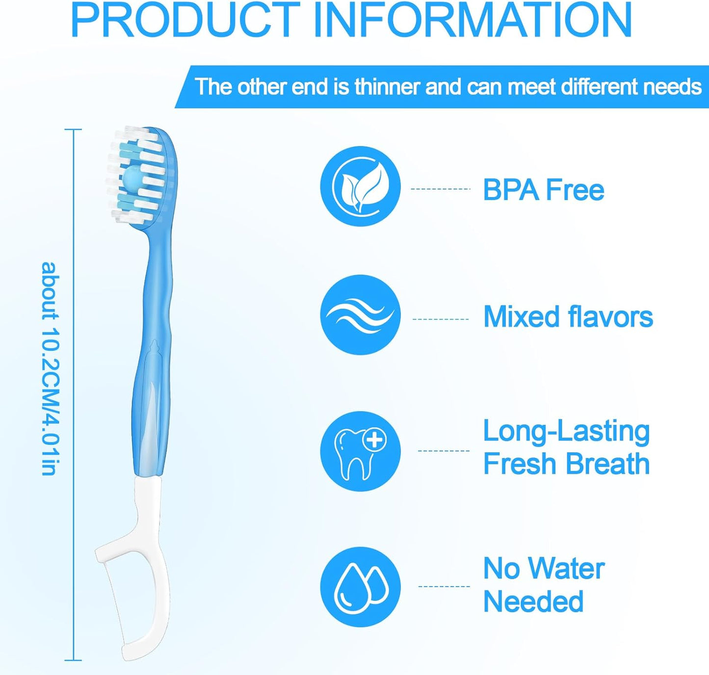 Mini Disposable Toothbrushes with Toothpaste 26 pcs 5 in 1 Travel Portable Toothbrush with Toothpaste + Tongue Scraper + Picks+Floss Travel Case (Mix 5 Flavors, 26)
