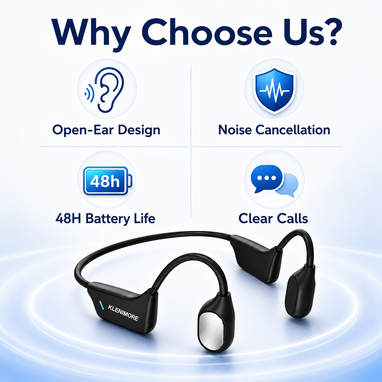 🔥 Final 2 Hours : Only Limited Stock Left🏆KLENIMORE®  Bone Conduction Smart Hearing Headphones （Mayo Clinic Recommended）