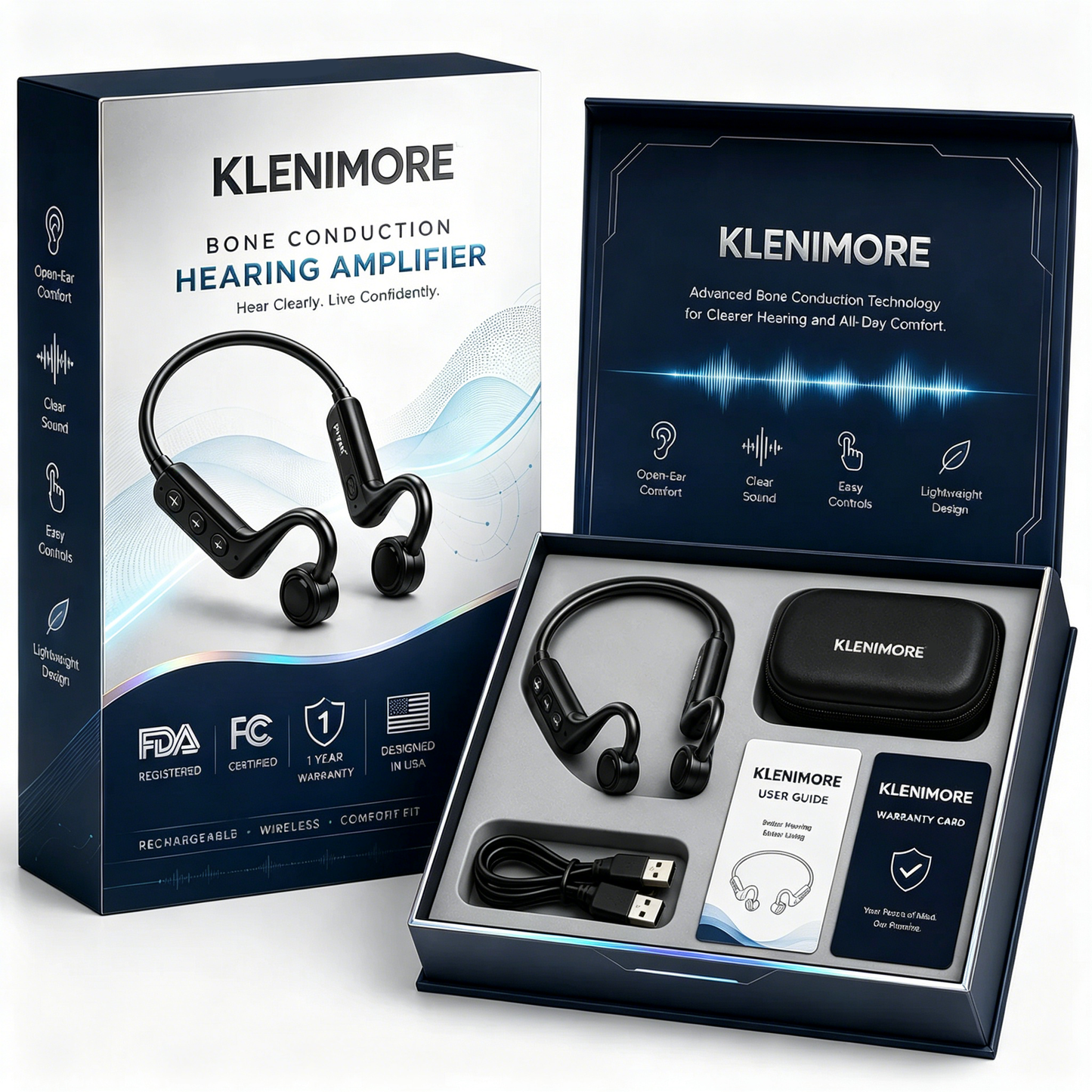 💖💥Limited-time offer! 🔥KLENIMORE™ Bone Conduction Hearing Aids — Hear the sounds you should hear! ✅Made in the USA